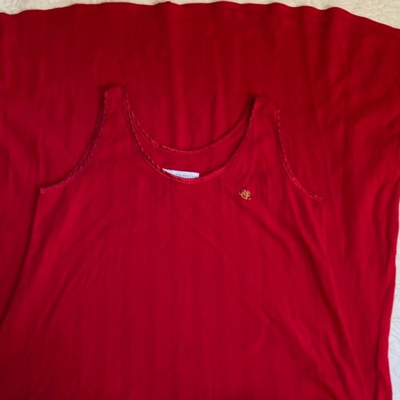 Crabtree & Evelyn • red cotton Nightgown NWOT - Picture 2 of 5